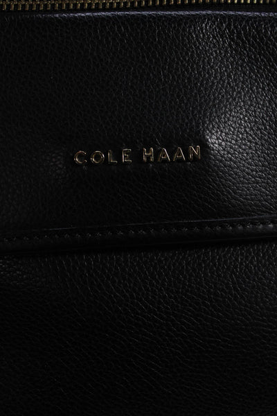 Cole Haan Womens Small Leather Zippered Crossbody Handbag Black