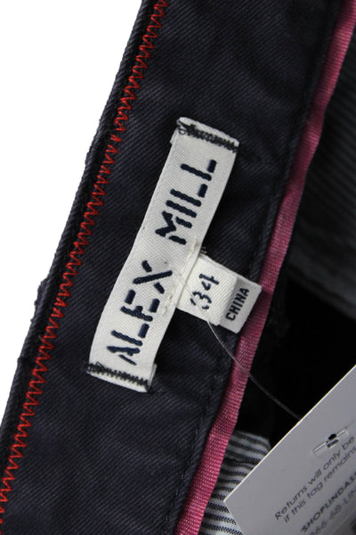 Alex Mill Mens Chino Pants Dark Blue 98% Cotton 2% Elastane Size 34