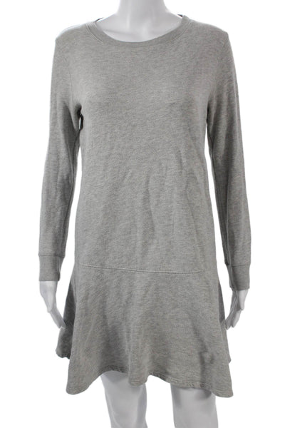 Joie Women Gray Long Sleeve Sweater Shift Dress Cotton Blend Size S
