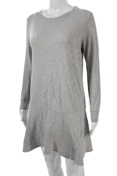 Joie Women Gray Long Sleeve Sweater Shift Dress Cotton Blend Size S