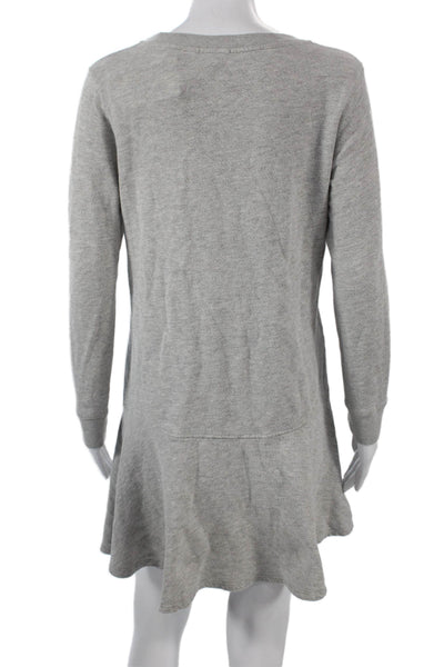 Joie Women Gray Long Sleeve Sweater Shift Dress Cotton Blend Size S