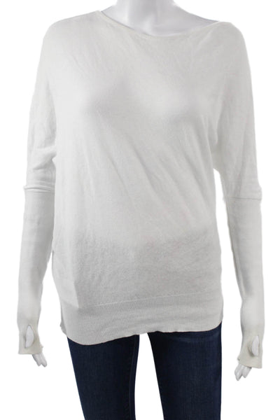 I Am Gia Unisex Pullover Sweater White 100% Cotton Longsleeve Size XS