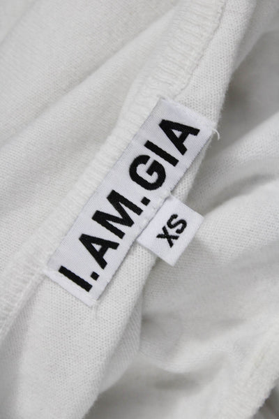 I Am Gia Unisex Pullover Sweater White 100% Cotton Longsleeve Size XS
