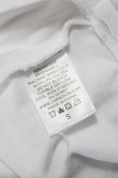 Carbon 38 Women Cropped Tank White Crew Neck Basic Size S