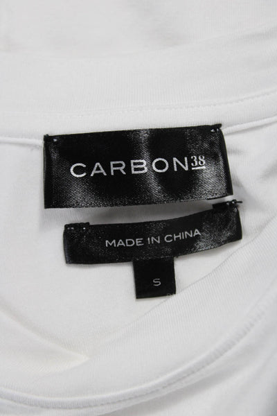 Carbon 38 Women Cropped Tank White Crew Neck Basic Size S