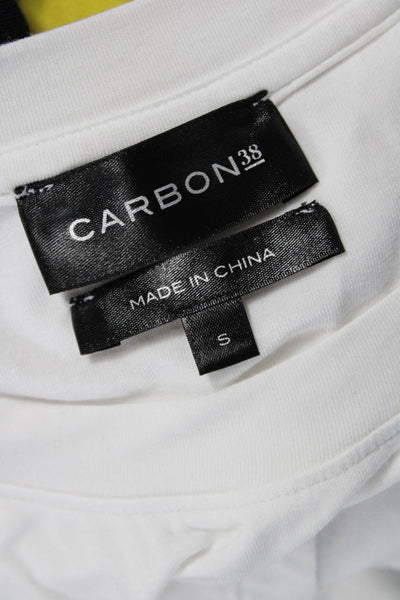 Carbon 38 Womens Cropped Basic White Tank Sleeveless Crew Neck Size S