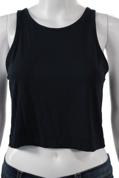 Splits 59 Women Cropped Black Sleeveless Tank Viscose Spandex Neck Size XS