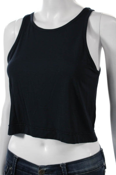 Splits 59 Women Cropped Black Sleeveless Tank Viscose Spandex Neck Size XS