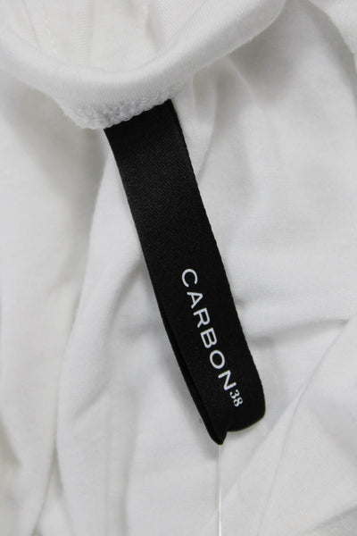 Carbon 38 Womens Cropped Basic Tank White Cotton Sleeveless Crew Neck Size S