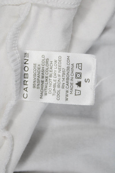 Carbon 38 Women Cropped Basic Sleeveless Tank White Viscose Spandex Size S