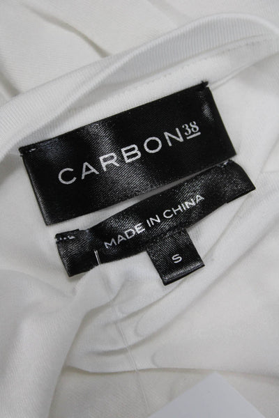 Carbon 38 Women Cropped Basic Sleeveless Tank White Viscose Spandex Size S