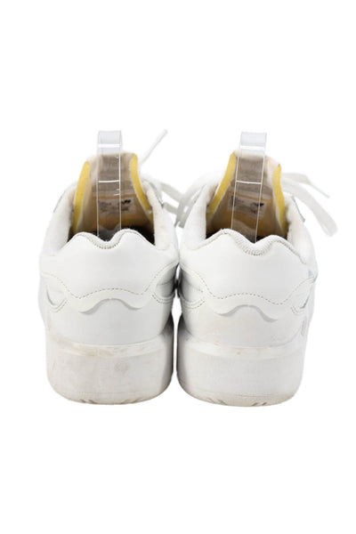 New Balance Womens Lace Up Leather Log Low Top Sneakers White Size 8.5