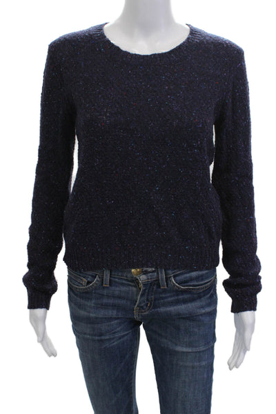 Theory Women Pullover Sweater Dark Blue Wool Mohair Angora Size S