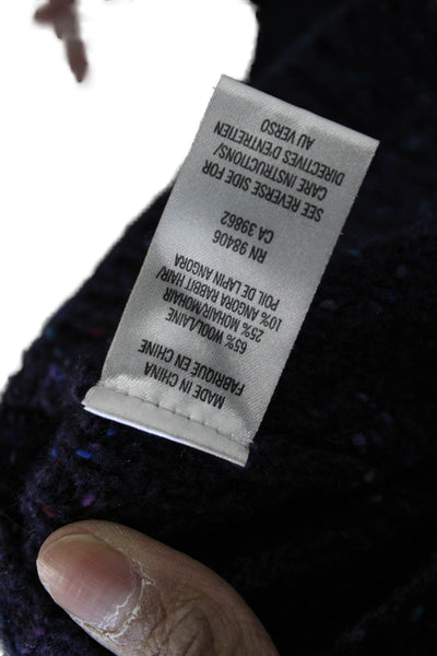 Theory Women Pullover Sweater Dark Blue Wool Mohair Angora Size S