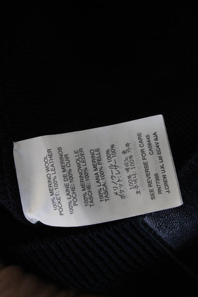 J Crew Women Basic Short Sleeve Merino Wool Crew Neck Dark Blue Top Size S