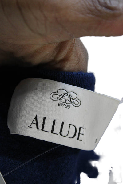 Allude Womens Dark Blue Wool Pullover Sweater Round Neck Long Sleeve Size S