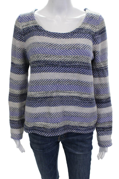 Joie Womens Pullover Sweater Beige Herringbone Cotton Long Sleeve Size M