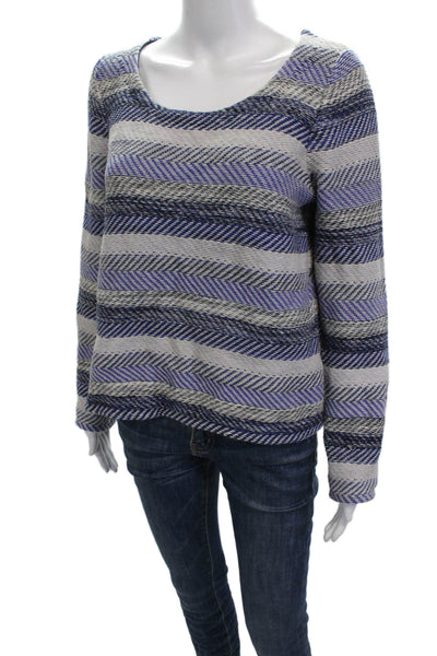 Joie Womens Pullover Sweater Beige Herringbone Cotton Long Sleeve Size M