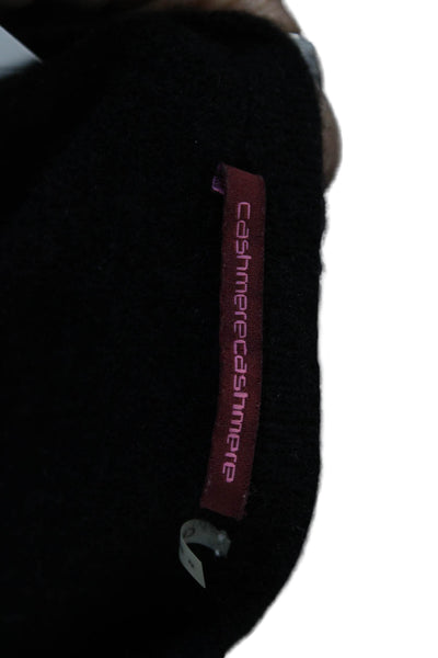 Cashmere Women Pullover Sweater Black Crew Neck 3/4 Sleeve Size S