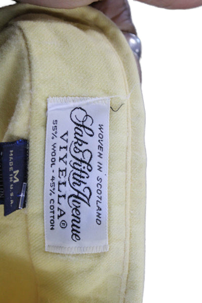 Saks Fifth Avenue Women Collared Button-Up Yellow Wool Long Sleeve Size M