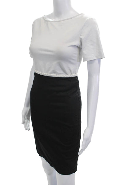 Emporio Armani Women Pencil Sheath Wool Black Skirt Button Knee Length Size S