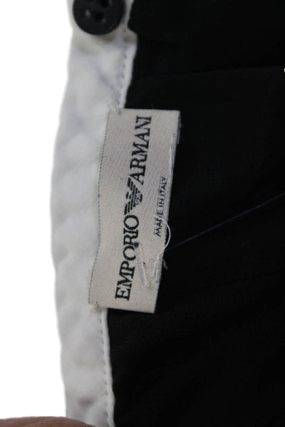 Emporio Armani Women Pencil Sheath Wool Black Skirt Button Knee Length Size S