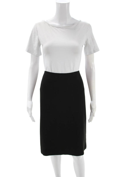 Linda Allard Ellen Tracy Womens Black Straight Pencil Skirt Size 16