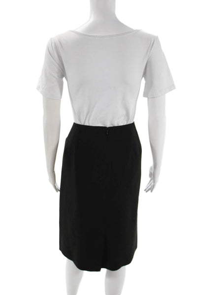 Linda Allard Ellen Tracy Womens Black Straight Pencil Skirt Size 16