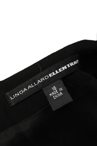 Linda Allard Ellen Tracy Womens Black Straight Pencil Skirt Size 16
