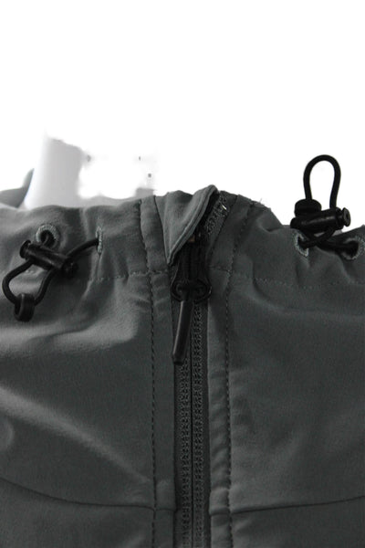 Nike Mens Windbreaker Jacket Gray Drawstring High Neck Size XL