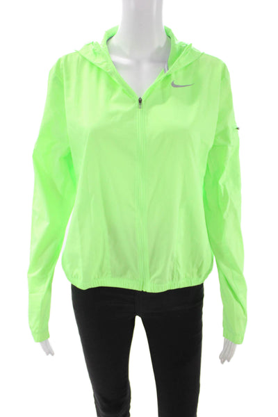 Nike Womens Windbreaker Green High Neck Zip Size S