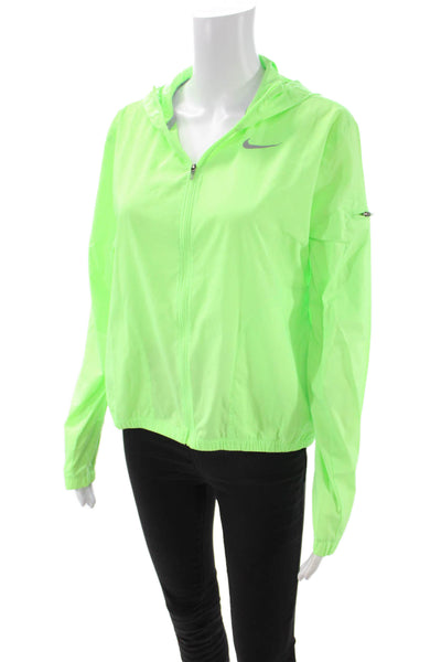 Nike Womens Windbreaker Green High Neck Zip Size S