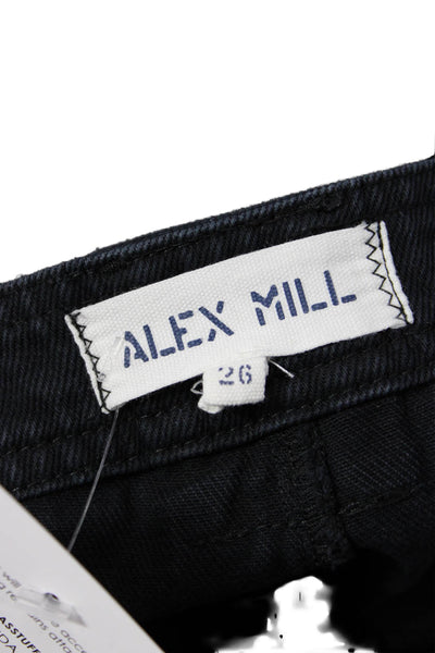 Alex Mill Women Black Cropped Cargo Carpenter High Rise Pants 28 Inseam Size 26