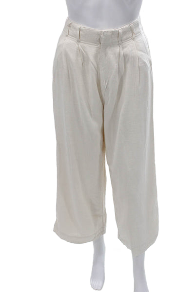 Z Supply Women Cropped Drawstring Pants Beige Size XS
