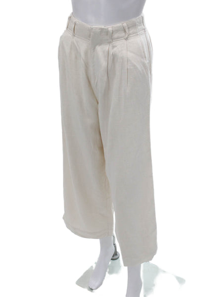 Z Supply Women Cropped Drawstring Pants Beige Size XS