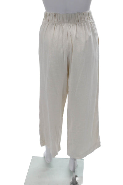 Z Supply Women Cropped Drawstring Pants Beige Size XS