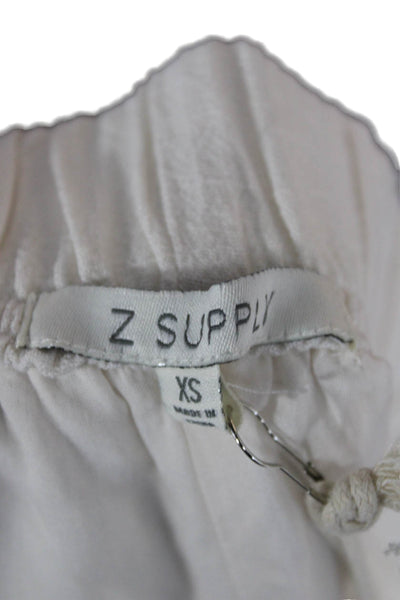 Z Supply Women Cropped Drawstring Pants Beige Size XS