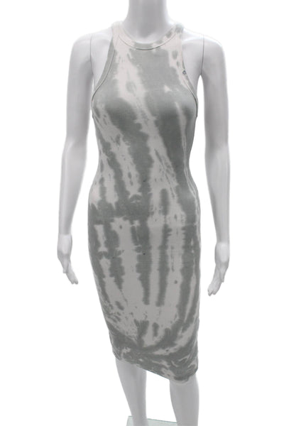 Zara Womens Bodycon Tank Dress Gray Sleeveless High Neck Full Length Size S