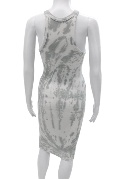 Zara Womens Bodycon Tank Dress Gray Sleeveless High Neck Full Length Size S