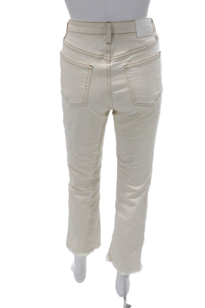 Jonathan Simkhai Women Ankle Cropped Jeans Beige Size 28