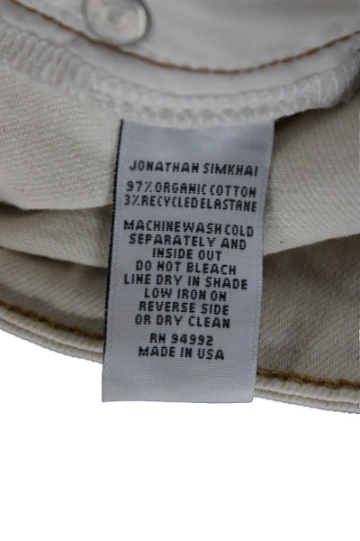 Jonathan Simkhai Women Ankle Cropped Jeans Beige Size 28