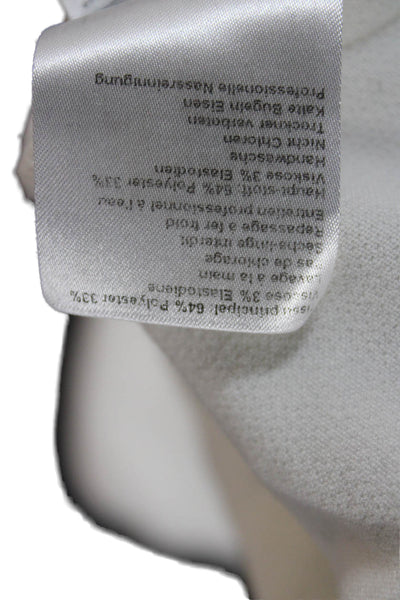 Ba&Sh Women Basic V-Neck 3/4 Sleeve White Viscose Blouse Size 6