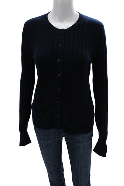 3.1 Phillip Lim Womens Dark Blue Striped Cardigan Crew Neck Size M