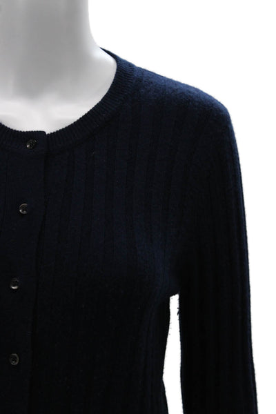 3.1 Phillip Lim Womens Dark Blue Striped Cardigan Crew Neck Size M