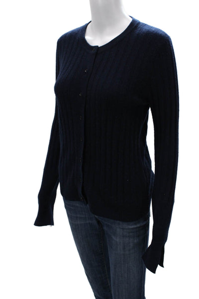 3.1 Phillip Lim Womens Dark Blue Striped Cardigan Crew Neck Size M