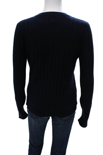 3.1 Phillip Lim Womens Dark Blue Striped Cardigan Crew Neck Size M