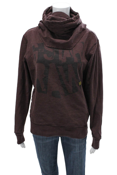 G Star Raw Womens Pullover Sweatshirt Brown High Neck Designer Size L