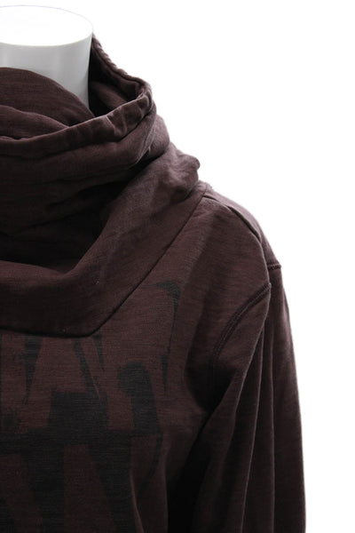 G Star Raw Womens Pullover Sweatshirt Brown High Neck Designer Size L