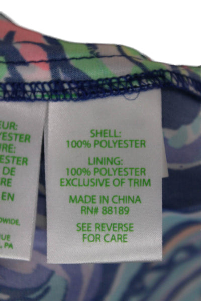 Lily Pulitzer Women Sleeveless Sweetheart Leaf Print Jumpsuit Blue Size 4