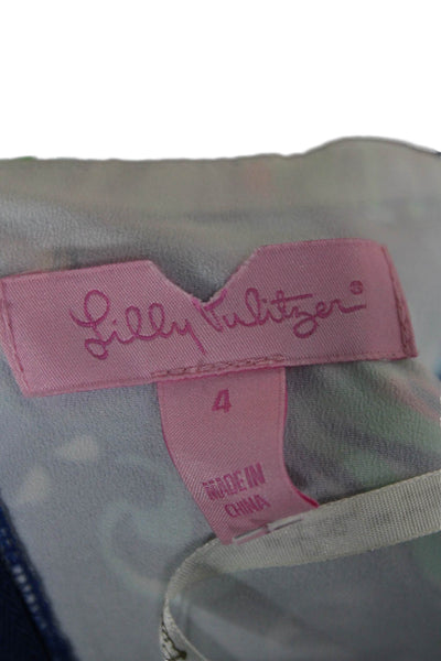 Lily Pulitzer Women Sleeveless Sweetheart Leaf Print Jumpsuit Blue Size 4